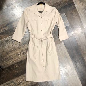 Kaki colored shirt-style dress